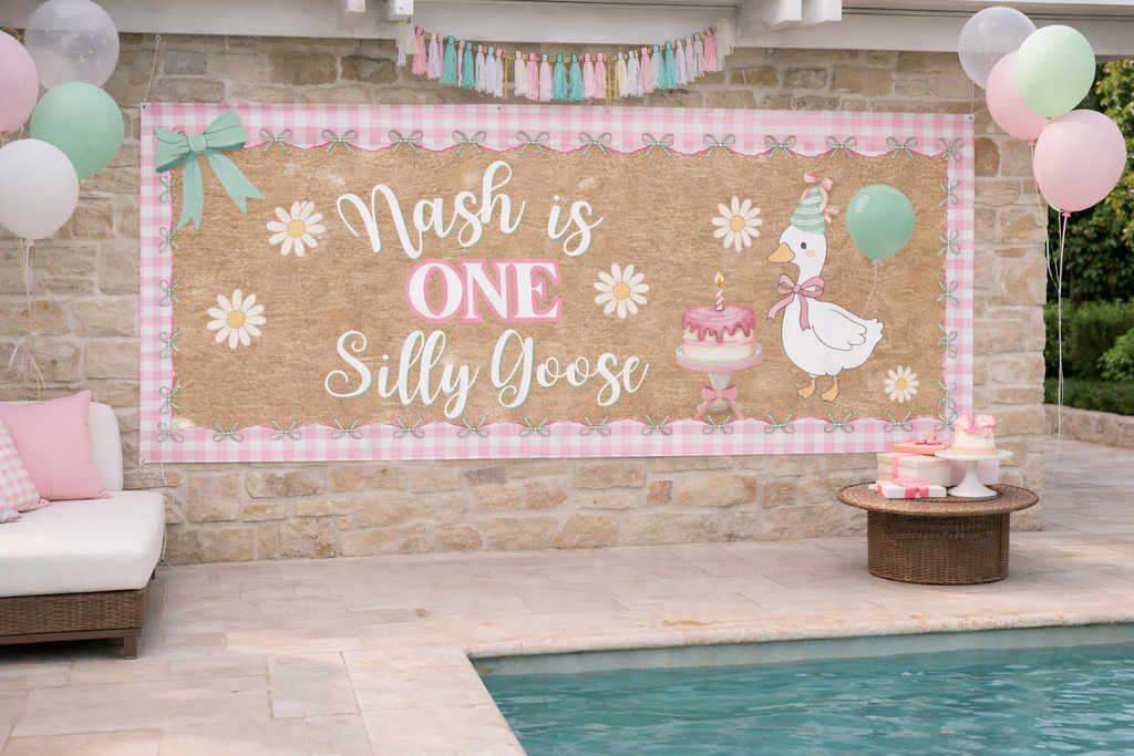 Banner - First Birthday ONE Silly Goose