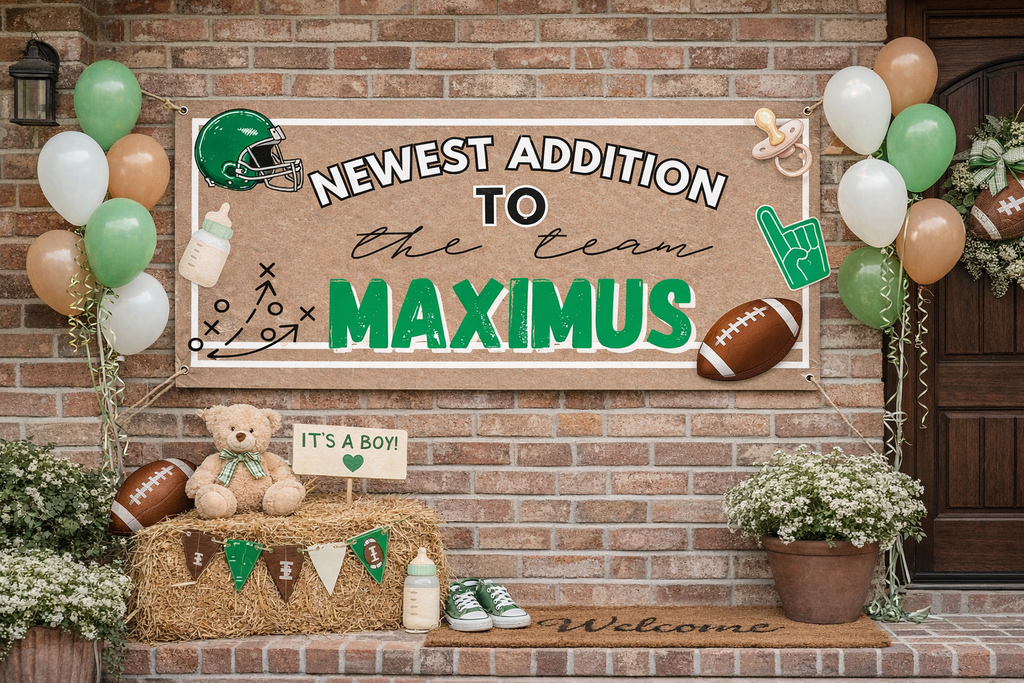 Banner - Baby Welcome To The Team New Baby