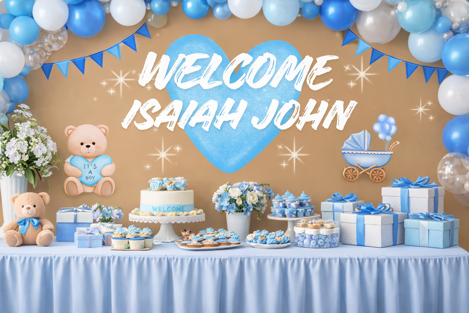 Banner - Baby Boy Welcome Little One