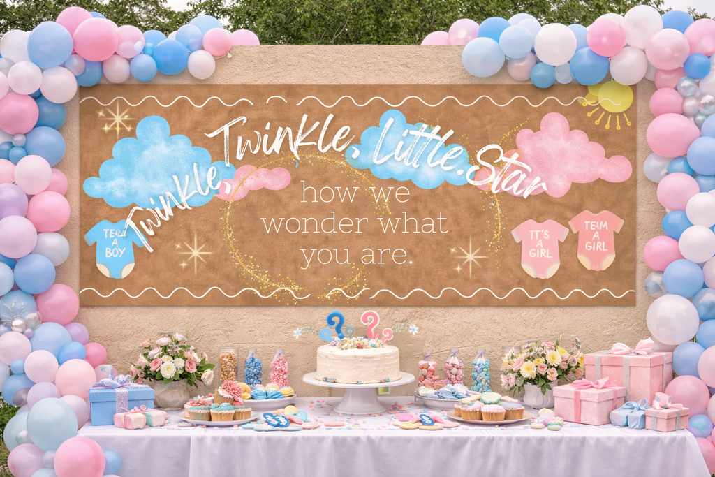 Banner - Gender reveal Twinkle, Twinkle, Little Star