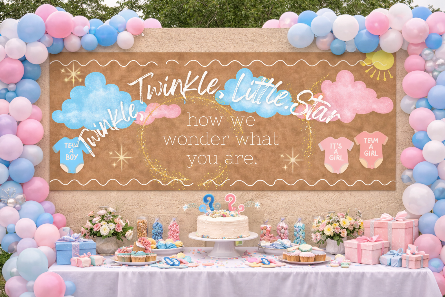 Banner - Gender reveal Twinkle, Twinkle, Little Star