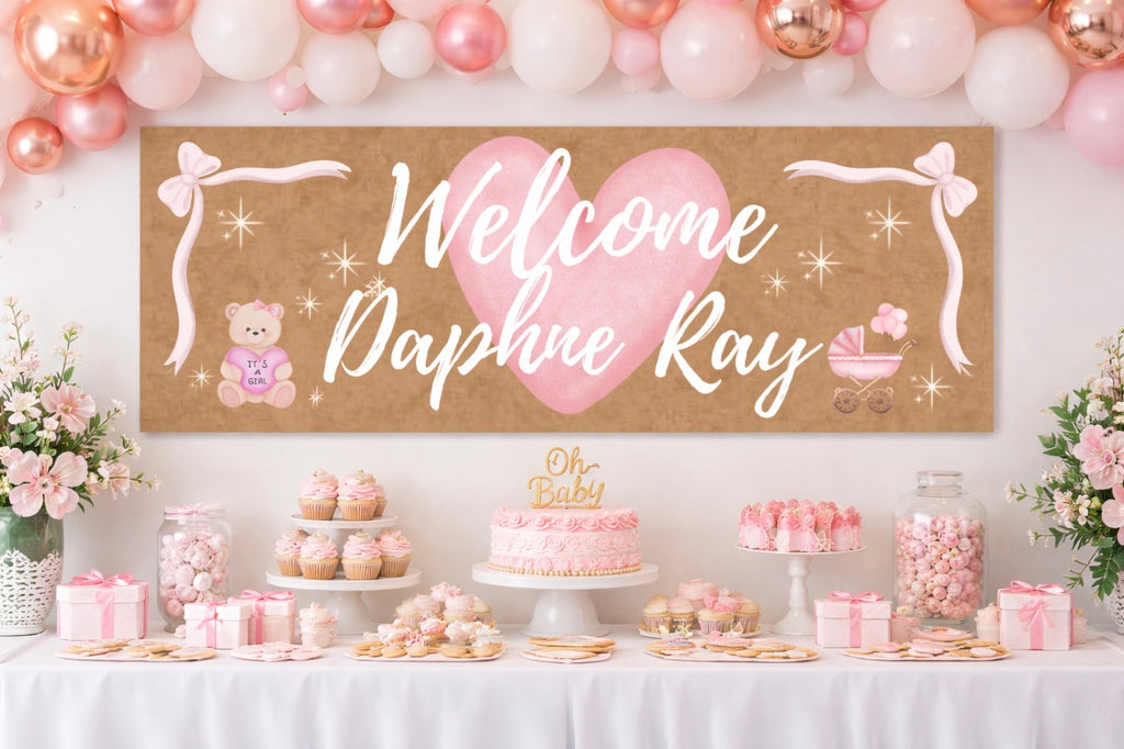 Banner - Baby Girl Welcome Little One