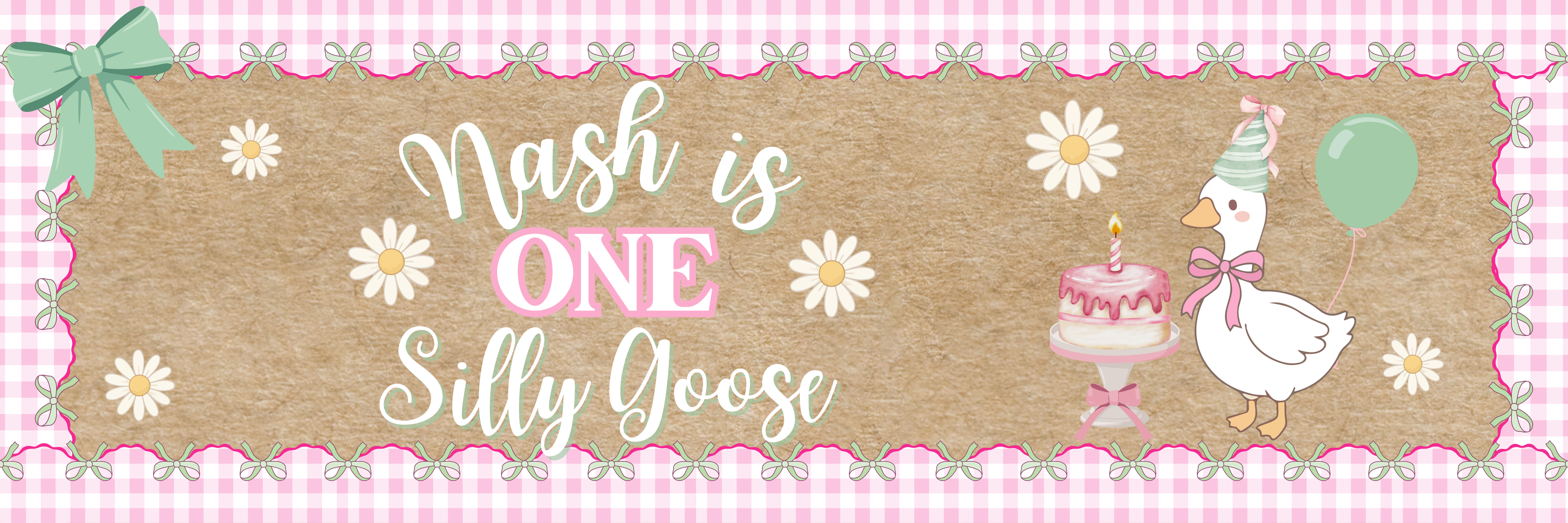 Banner - First Birthday ONE Silly Goose