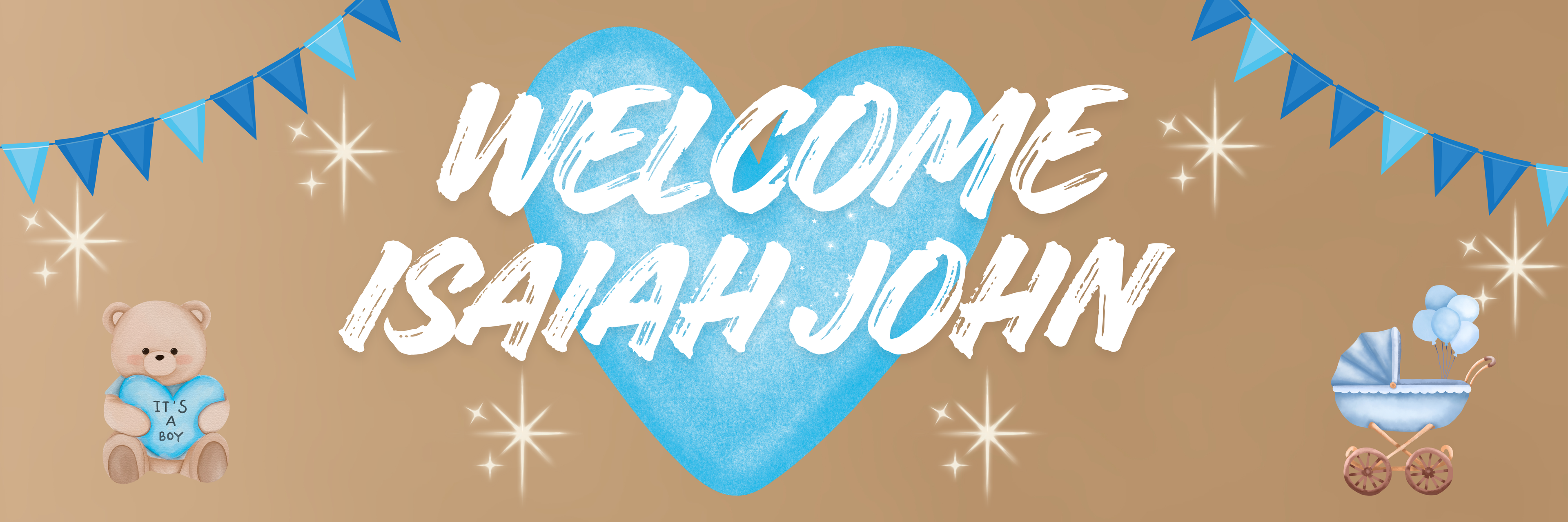 Banner - Baby Boy Welcome Little One